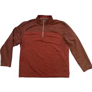 GH Bass Quarter Zip Shirt Mens XL Red Textured Knit Outdoor Hiking Gorpcore
